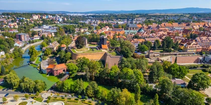 The city Cheb from above